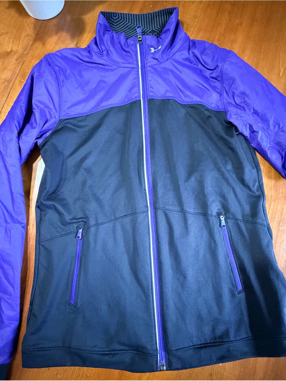 Woman’s Infrared Two-Tone Purple and Black Full-Zip Jacket